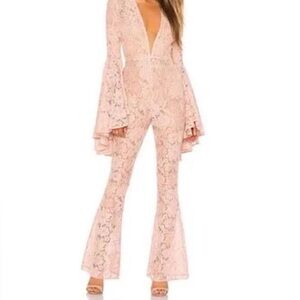Elegant Pink Lace Jumpsuit